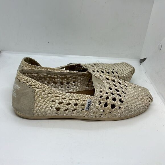TOMS ALPARGATA OFF WHITE BASKET WEAVE FTL-08-141 - Picture 7 of 8